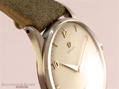 omega vintage gentleman´s watch ref 2620 honey comb dial stainless