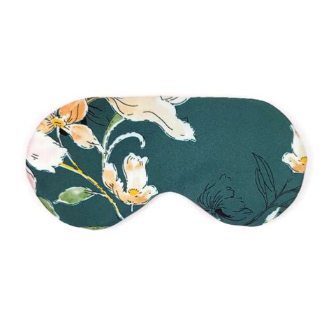 luxe satin reversible sleep mask dk green floralpink solid etsy