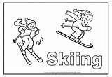 Skiing Coloring Pages Skier Sport Cartoon Colouring Comments Template Coloringhome sketch template