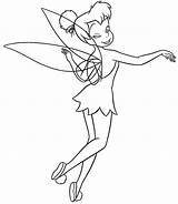 Tinkerbell Coloring Pages Drawing Dancing Disney Print Color Library Clipart Popular Tweet sketch template