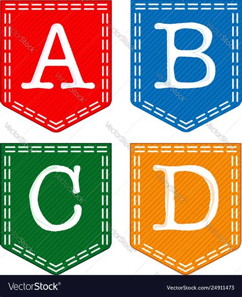 Four Letters A B C D Royalty Free Vector Image