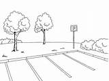 Parking Sketch Illustration Graphic Landscape Vector Clip Illustrations Street Similar sketch template