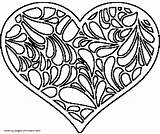 Coloring Pages Hearts Printable Heart Print Templates Holiday sketch template