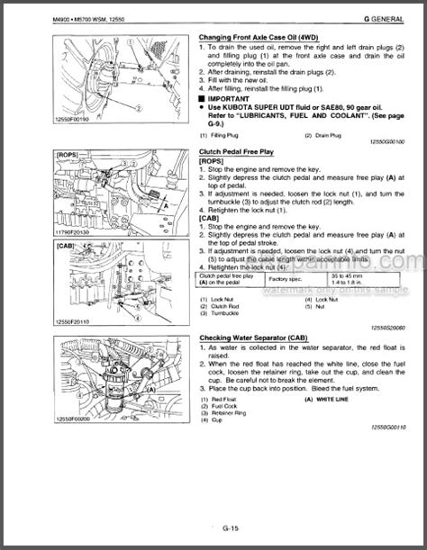 kubota   msu mdt  workshop  supplement manual tractor hydraulic shuttle