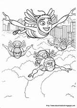 Bee Movie Coloring Pages Cartoon Printable Flying Getcolorings Movie01 Educationalcoloringpages sketch template