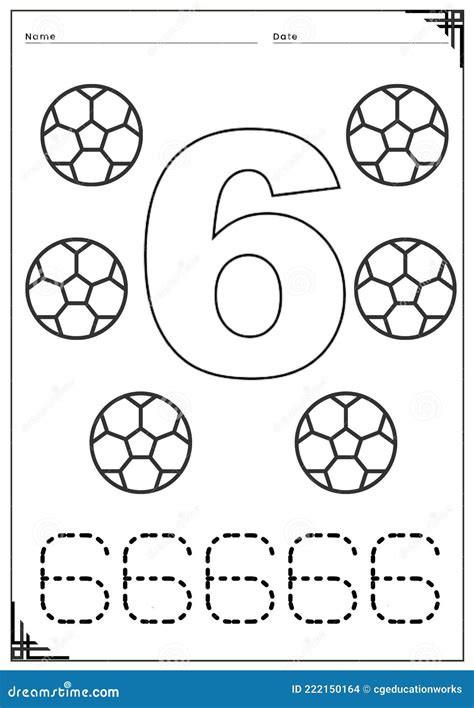 number  coloring stock vector illustration  kindergarten