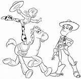 Coloring Jessie Woody Bullseye Children Pages Toy Story Disney Pixar Exciting Six sketch template