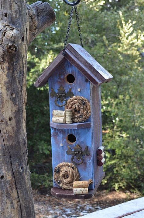 condo birdhouse handmade rustic garden decorated bird house hanging outdoor birdhouses