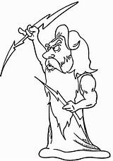 Zeus Coloring Pages God Greek Kratos Sketches Printable Color Drawing Print Simple sketch template