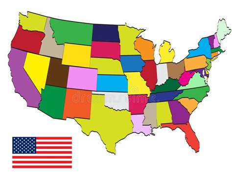 de verenigde staten van amerika stock illustratie illustration  aardrijkskunde kleuren