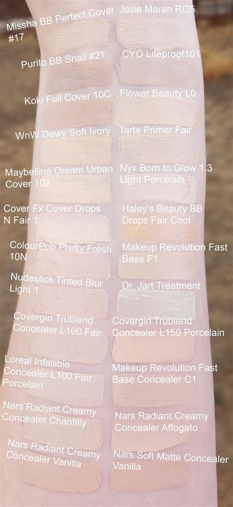 swatches     foundations  concealers palemua