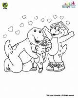 Barney Coloring Pages Bop Baby Printable Hugging Bj Hearts Cartoon Kids Color Character Friends Dinosaurs Characters Ecoloringpage Sheets Dinosaur Sheet sketch template