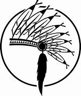 Native American Indian Coloring Pages Headdress Cherokee Clipart Symbol Dream Silhouette Symbols Color Catcher America Indians Printable Chief Drawing Head sketch template