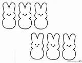 Clipart Peeps Coloring Pages Six Bunnies Lovely Printable Kids sketch template