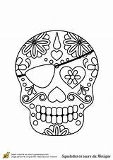 Squelette Sucre Hugolescargot Tete Mort Muerte Tattoo Monstres Mexicaine Tête Visiter sketch template