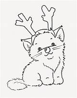 Christmas Cats Cat Coloring Pages Sliekje Digi Stamps Drawing Kitty Reindeer Colouring Digital Trees Noel Chat Patterns Choose Board Embroidery sketch template