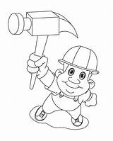 Worker Labor Coloring Pages Construction Carpenter Kids Printable Colouring Printables Popular sketch template