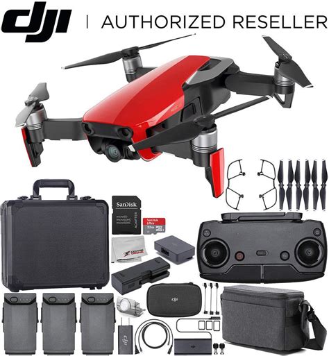 dji mavic air drone quadcopter fly  combo flame red aluminum hardshell carrying case
