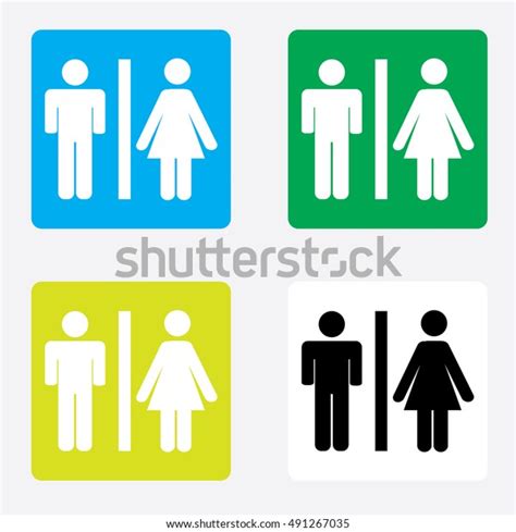 both male female symbols bathroom green stock vector
