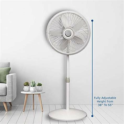 lasko products lasko   elegance performance adjustable pedestal fan white feature