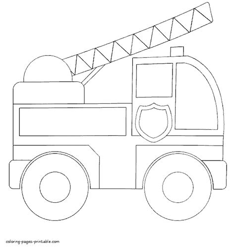 simple fire truck coloring pages  toddlers