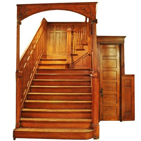 victorian quartersawn oak staircase circa   sale  stdibs