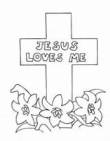 Jesus Coloring Cross Loves Pages Printable Died Rose Color Print Drawing School Sunday Pencil Easter Sheets Simple Printables Cool Crosses sketch template