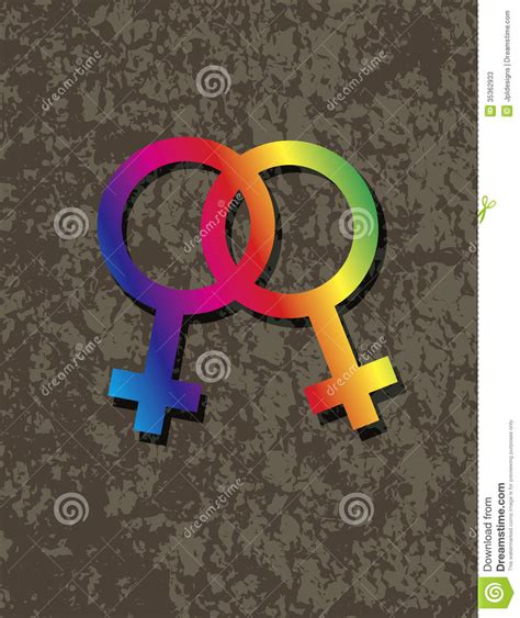female lesbian gender symbols interlocking illustr stock