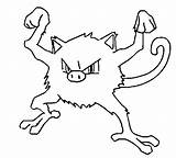 Mankey Primeape Dibujos Ausmalen Pokémon Coloriages Malvorlagen Morningkids sketch template
