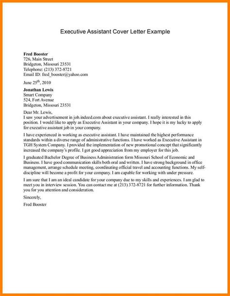 executive assistant cover letter administrative assistant cover