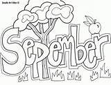 Coloring Pages Months Year September Popular sketch template