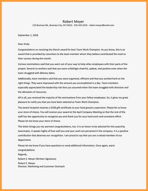 nomination letter template