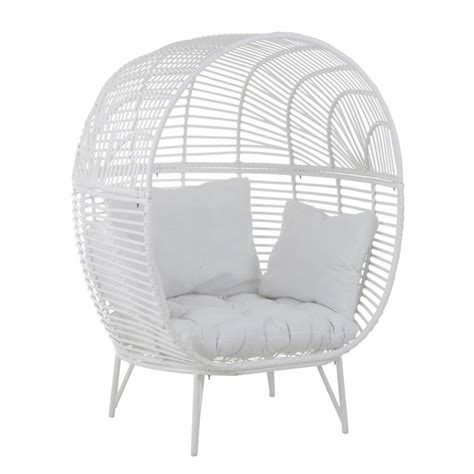 fauteuil boule xx cm en metal blanc kyoto maison  styles