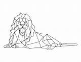 Polygon Lion sketch template