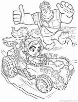 Coloring Pages Wreck Ralph Vanellope Rush Racers Sugar Racing Cartoon Cool sketch template