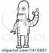 Lineart Robot Cartoon Lineartestpilot Royalty sketch template