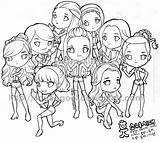 Kpop Chibi Pages Coloring Snsd Template Girls Bts sketch template