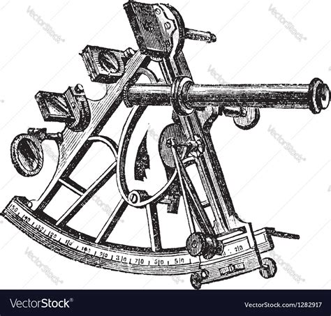 sextant vintage engraving royalty free vector image