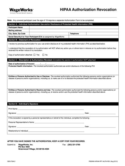 form wageworks gen fill  printable fillable blank
