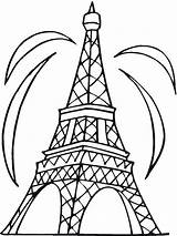 Tower Eiffel Coloring Clipart sketch template