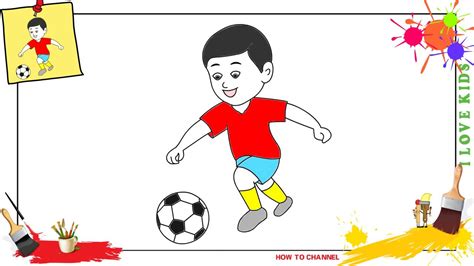 kicking sketch boy playing football drawing drawing  soccer players