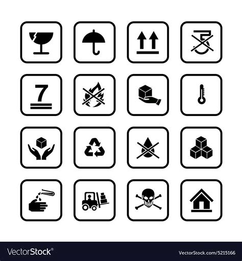 set  packing symbols icon  box isolated  vector image