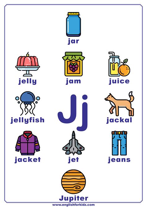 english for kids step by step letter j worksheets flash cards