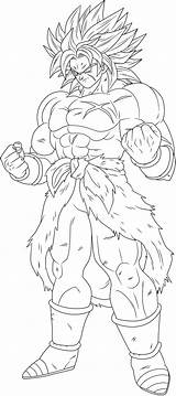 Broly Goku Saiyan Lineart Vegeta Dbz Ssj Dragonball Legendary sketch template