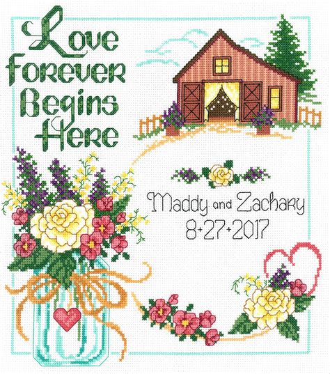 country wedding counted cross stitch kit  count joann