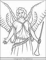 Archangel Thecatholickid Raphael Catholic Feastday Messengers Patron Telecommunication Children sketch template