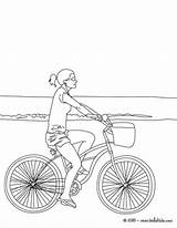Bike Girl Riding Coloring Pages Color Hellokids Print Online sketch template