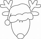 Reindeer Clipart Santa Outline Hat Head Clip Christmas Mycutegraphics Coloring Cliparts Sheets Mermaid Clipartbest Wearing Graphics Library Crafts Favorites Add sketch template
