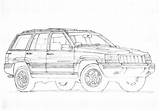 Jeep Cherokee Grand Zj Drawing 4x4 Sketch Zapisano sketch template