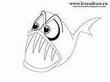 Piranha Drawing Fish Getdrawings sketch template